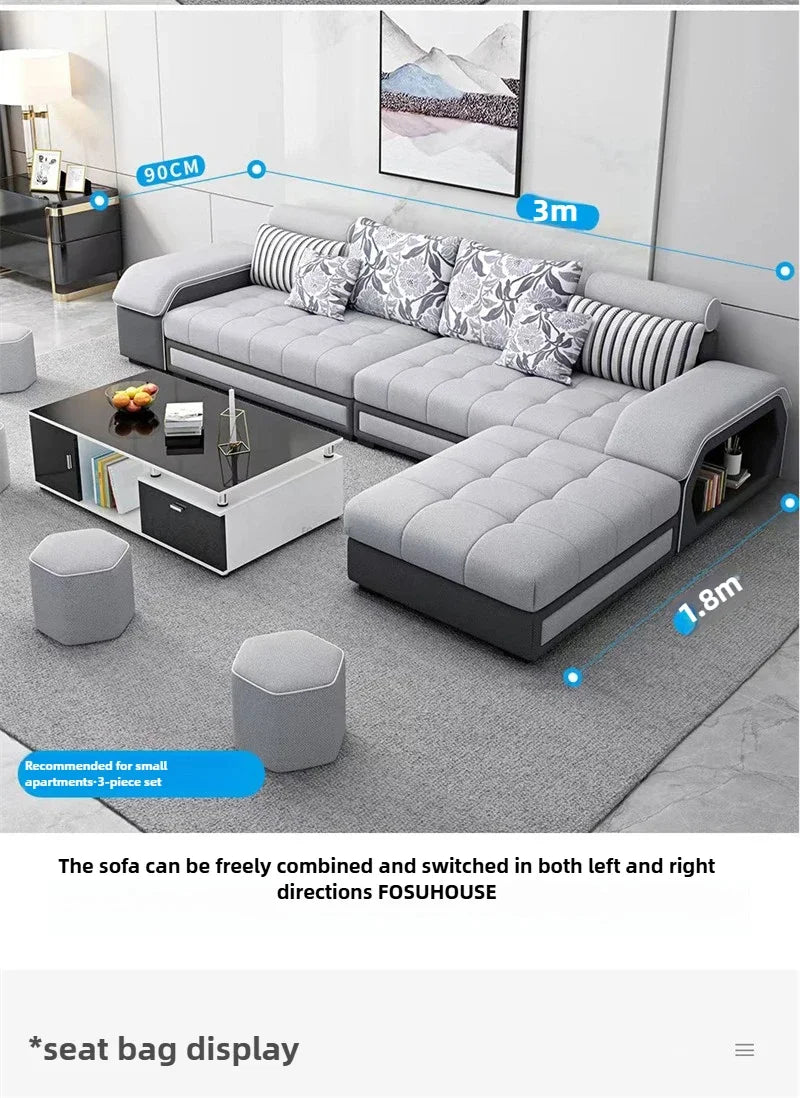 Nordic Fabric Living Room Sofas Combination Modern Apartment Single Sofas for Living Room Furniture Creative Corner Sofa v
