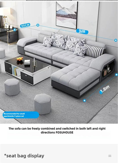 Nordic Fabric Living Room Sofas Combination Modern Apartment Single Sofas for Living Room Furniture Creative Corner Sofa v