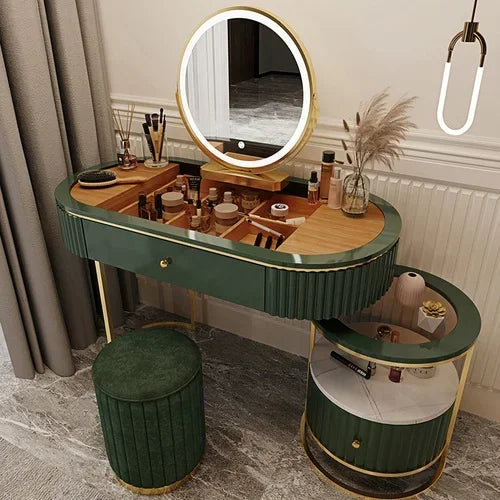 Luxury Charm Dressing Table Luxury Nordic Salon Drawer Nordic Dressing Table Mirror Chair Storage Coiffeuse Furniture Makeup
