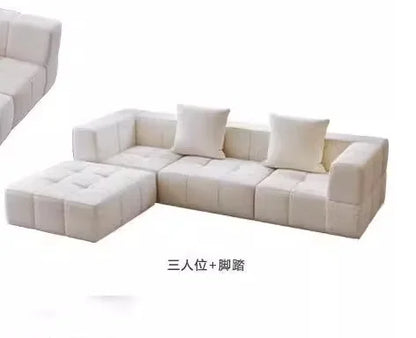 Living Room Compressed Vacuum Sofas Modern Small Apartment Fabric Living Room Sofa Cream Style Marshmallow Sofa Free Combination