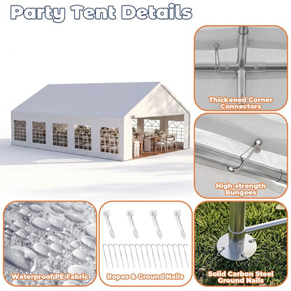 20x30 Party Tent Heavy Duty Outdoor Event Tent for Backyard White, Customized