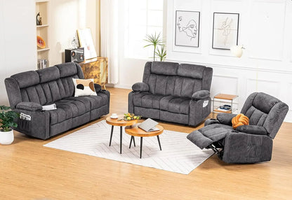 1+2+3 Manual recliner loveseat reclining sofa set, Cream