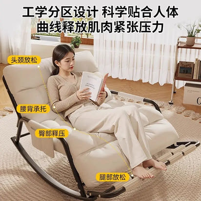 Recliner Rocking Chair Sitting and Sleeping Dual-purpose Double Lunch Break Chair Balcony Home Leisure Lazy Sofa Chair Ergonomic