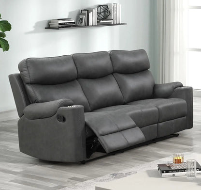 taupe microfiber reclining sofa and couch set for living room 8007