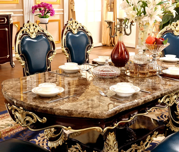 Flowers Decoration Dining Tables Square Design Gold Nordic Kitchen Dining Tables Modern Luxury Tavoli Da Pranzo Home Furniture