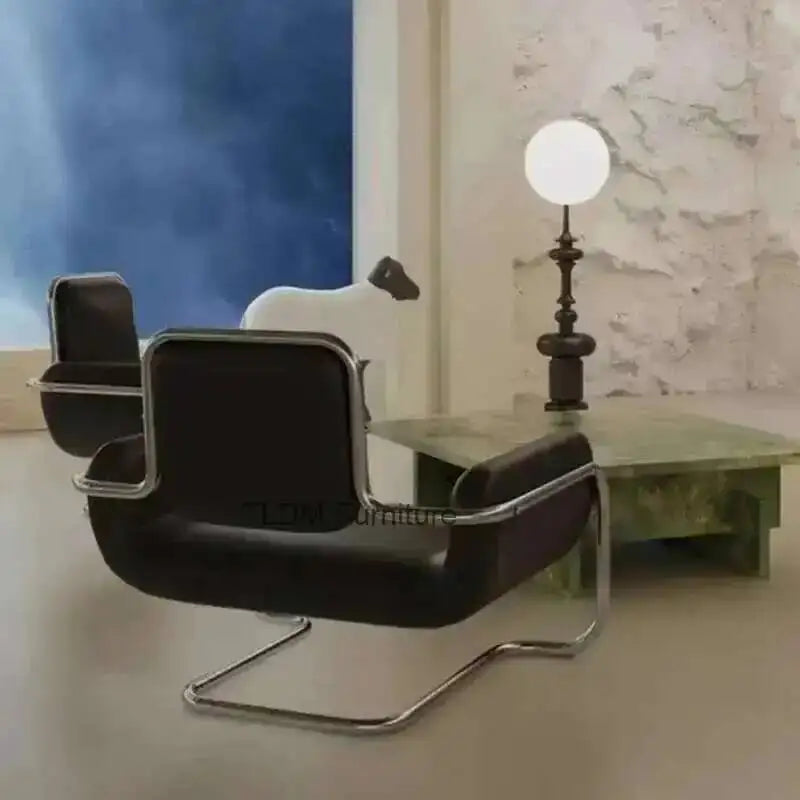 Armchair Nordic Chairs Comfortable Leather Living Portable Room Sofa Relaxing Single Person Backrest Chair Office Home Furniture