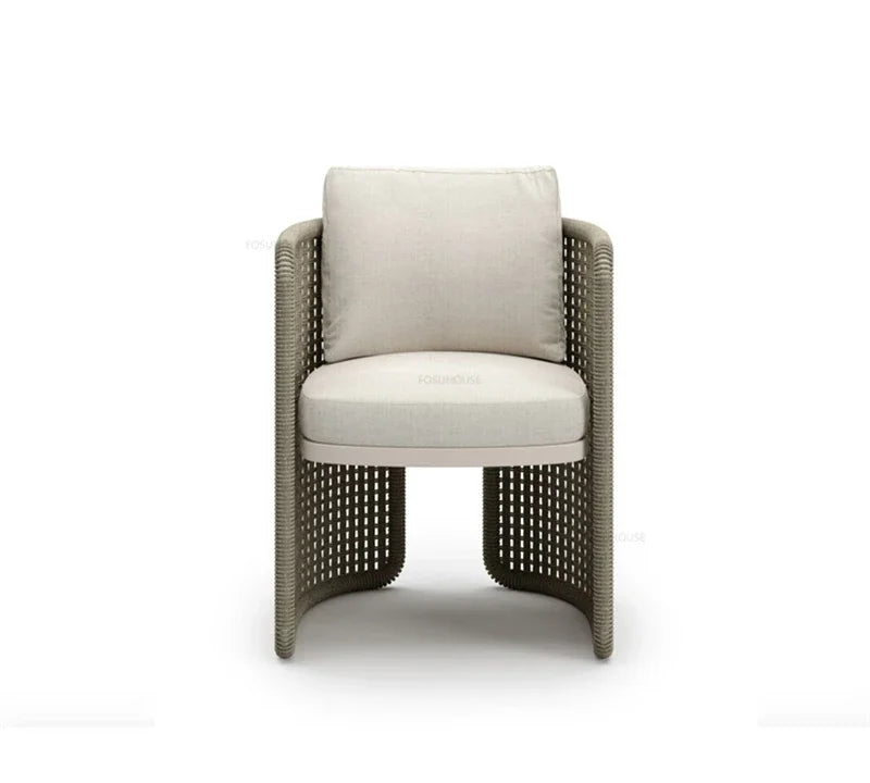 Retro Rattan Outdoor Sofas Luxury Garden Furniture Leisure Home Balcony Patio Set Rainproof and Sunproof Nordic Rope Sofa Chair