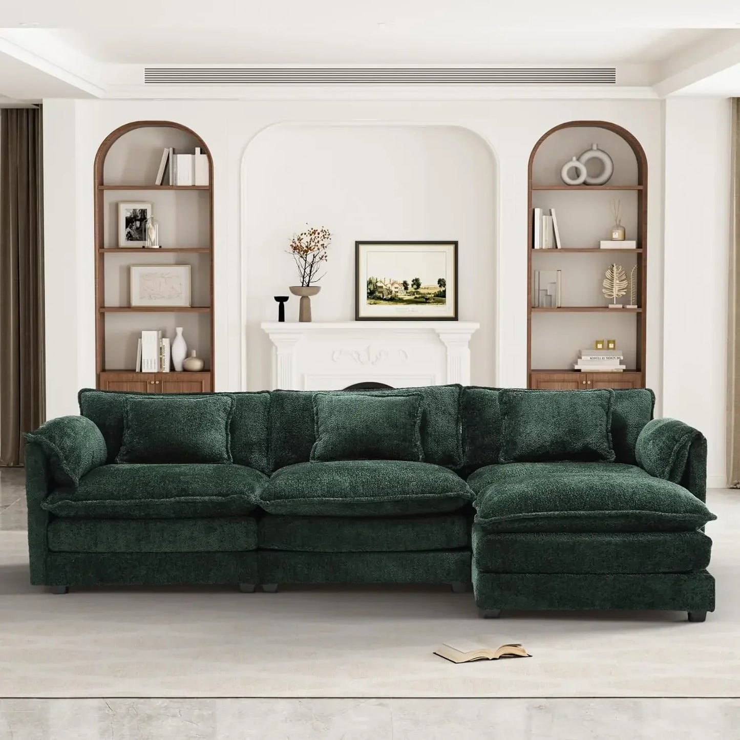 #For 112" Oversized Sectional Sofa Cloud Couch for Living Room, Chenille Modern Upholstery L Shape Sofa, Comfy Boucle Modular Sl