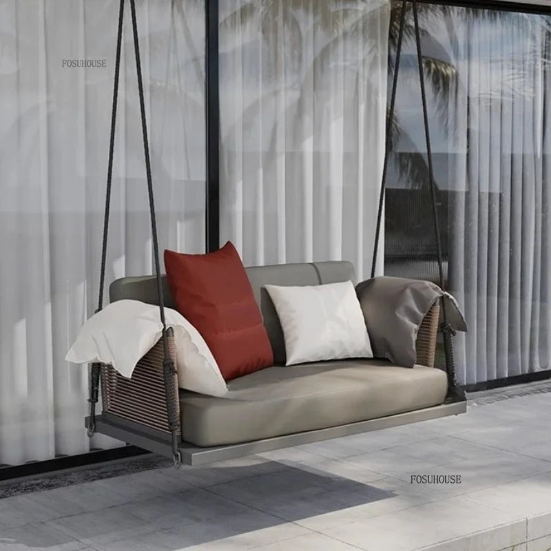 Nordic Patio Swings Indoor Balcony Hanging Basket Chair Home Single Double Rope Hanging Basket Hanging Chairs Outdoor Furniture
