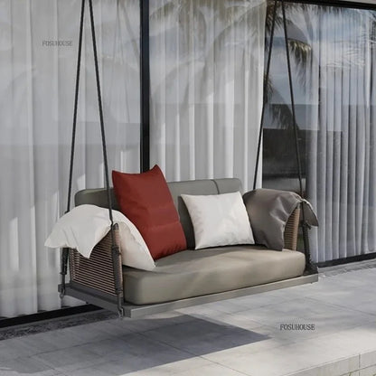 Nordic Patio Swings Indoor Balcony Hanging Basket Chair Home Single Double Rope Hanging Basket Hanging Chairs Outdoor Furniture