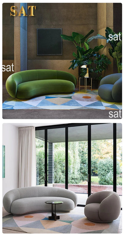 mHot Sales Modern Couch Simple Sofa Minimalist Special Shaped White Velvet Light Luxury Living Room Sofa Furniture l