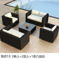 Terrace Modern Garden Sofas Outdoor Combination Courtyard Nordic Garden Sofas Waterproof Pe Rattan Furniture Sofá Jardín MHHYSF