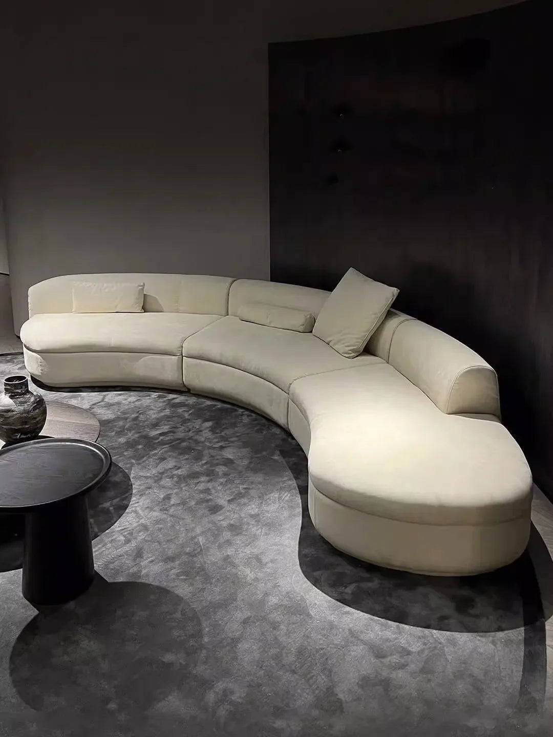 Curved sofa minimalist designer large corner fabric sofa combination