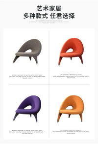 Italian Minimalist Creative Single Fabric Sofa Modern Light Luxury Home Living Room Bedroom Wingback Chair