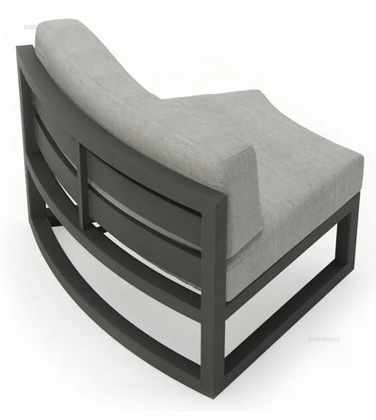 Outdoor Waterproof Sun Protection Garden Sofas Curved Outdoor Sofa Aluminum Alloy Courtyard Villa Reception Sofa Coffee Table P