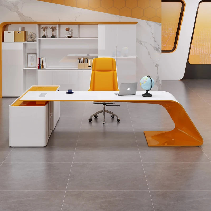 Big Wooden Executive Office Desk White Storage Standing Cheap Executive Office Desk Luxury Corner Tisch Small Spaces Furniture