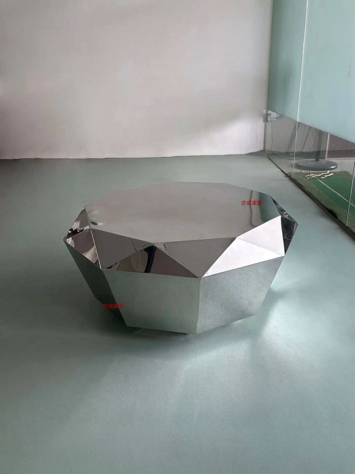Modern Minimalist Luxury Diamond Stainless Steel Coffee Table Living Room Furniture Shaped  Center Table Tea Table Escritorios