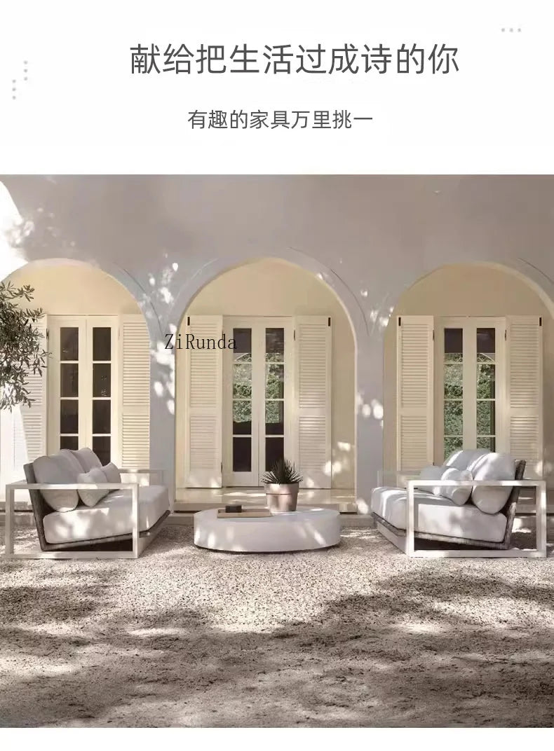 Aluminum alloy outdoor sofa open-air balcony villa courtyard coffee table combination furniture