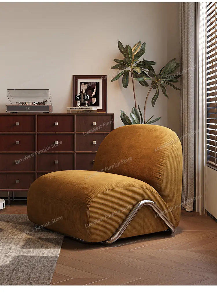 Home Modern Flannel Living Room Sofas Couch Single Sofa Bedroom Lazy 1-person Sofa Living Room Furniture Boneless Couch Sofas