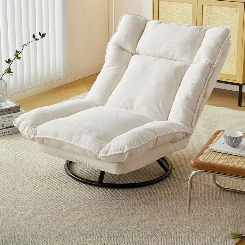 New Rotating Sofa Chair,adjustable Backrest Rotating Leisure Chair Swivel Chair Living Room Balcony Fabric Lazy Sofa