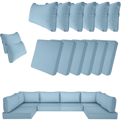 14 Piece Outdoor Patio Cushion Cover Replacement, Waterproof Patio Cushion Covers, Outdoor Furniture Cushion - Free Delivery