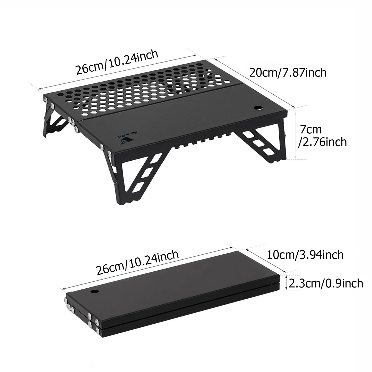Pocket Mini Table, Foldable Leg Design Aluminum Lightweight Portable Table for Cookware, Camping, Hiking, Fishing