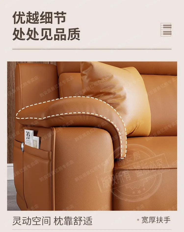 New European-style simple leather sofa wedding room new house light luxury small apartment high-end leather sofa straight row