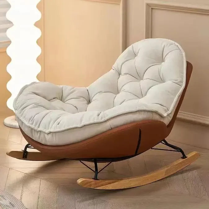 Elegant Nordic Rocking Chair for Living Room Single Penguin Chair Cozy Lazy Sofa Stylish Lounge Chair for Balcony and Patio
