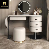 Custom Light Luxury Bedroom Furniture High Quality Wooden Dressing Table Set Smart LED Makeup Mirror Vanity Table with Drawers