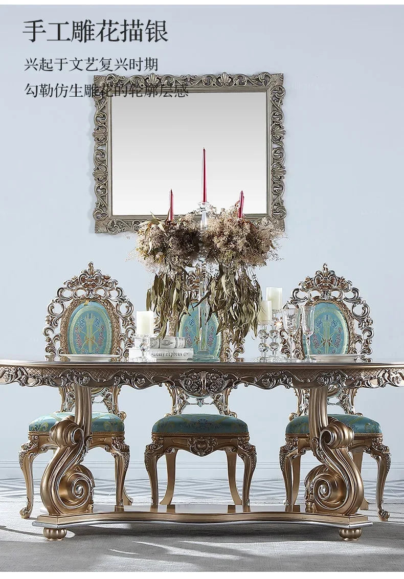 ssK178 A55 Palace French Rococo dining table and chair combination 1.9M European-style villa classical dining table luxury custo