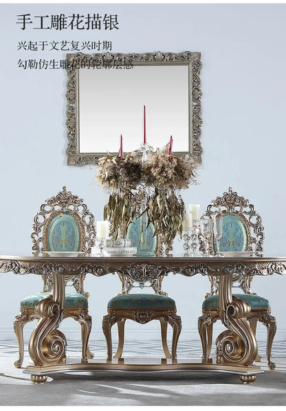 ssK178 A55 Palace French Rococo dining table and chair combination 1.9M European-style villa classical dining table luxury custo