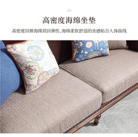 American pastoral all-solid wood sofa, European living room leather sofa, small household, coffee table type, combined light