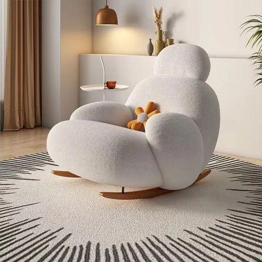 Single Recliner Waterproof Sofa Chairs Velvet Fabric Nordic Modern Rocking Sofa Living Room Furniture Sofa Set