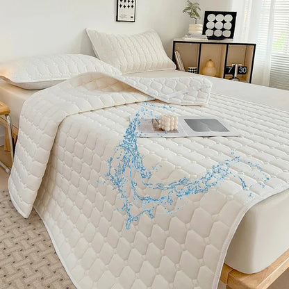 1PC Soft Fibre Waterproof Mattress Cover Thickened Breathable Diaper Proof Foldable Household
