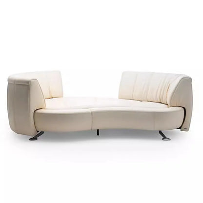 360 degree rotating backrest curved push-pull movable full leather DS164 three-person sofa