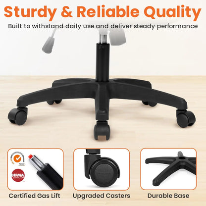 Office Desk Gaming Chair Computer High Back Mesh Seat with Rolling Wheels Ergonomic Adjustable Comfy Flip-up Armrests Lumbar Sup