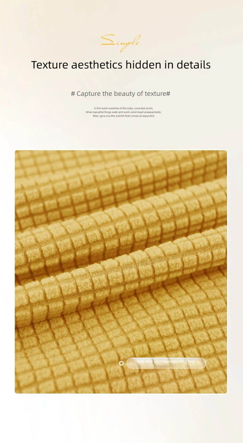 Corn Kernels Elastic Semi-Single Round Sofa Cover With Cushion Cover, Booth Cover, Cover Towel, Dust Cover