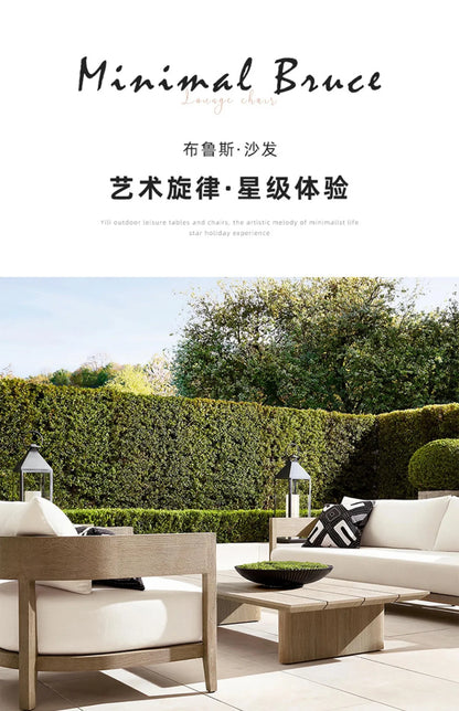 Italian Style Simplicity Waterproof and Sunscreen Garden Sofas Teak Modern Garden Sofas Designer Outdoor Furniture Divano HBOS