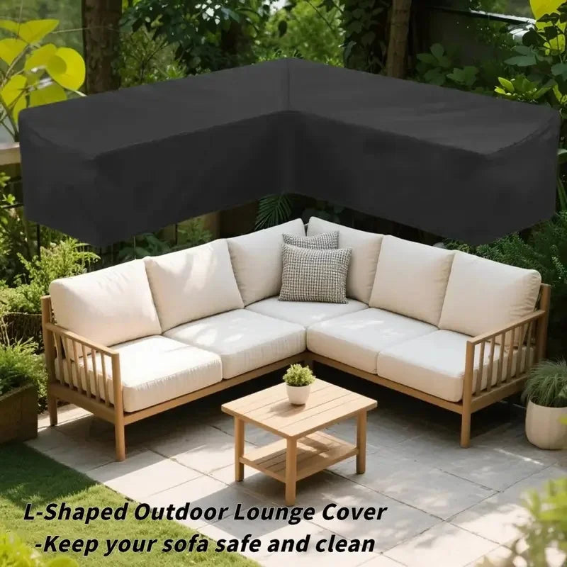 Heavy-Duty Oxford Fabric L- Outdoor Patio Furniture Protector with Adjustable Straps,All-Season Weather-Resistant Design