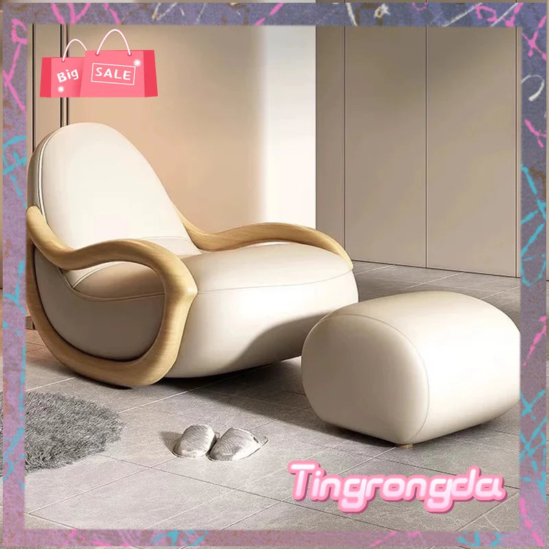 Living room chair simple white lazy reclining chair armchair sofa comfortable salon home furniture