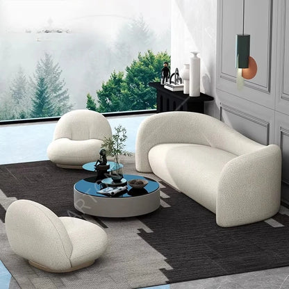 WISEMAX FURNITURE meubles de salon design canapés de sol en forme de L ensemble Teddy canapé modulaire sectionnel en tissu de forme incurvée