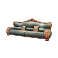 European-style villa, luxury ebony wood, leather art sofa