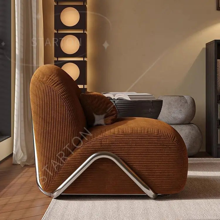 Living Room Internet Celebrity Leisure Model Vintage French Retro Zebra Arm Chair Single Lazy Sofa Design for Home Office