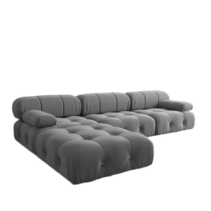 -Nordic Modern Modular Sofa Set Light Luxury Fabric Buckle Design Living Room Convertible Features Sponge Wood Foam Hotels