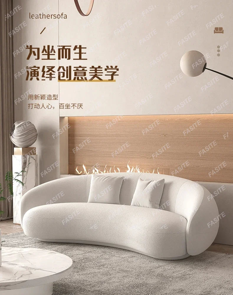 Italian Banana Sofa Minimalist Shaped Sofa Living Room Simple Modern Arc Cashew Sofa-high qualit