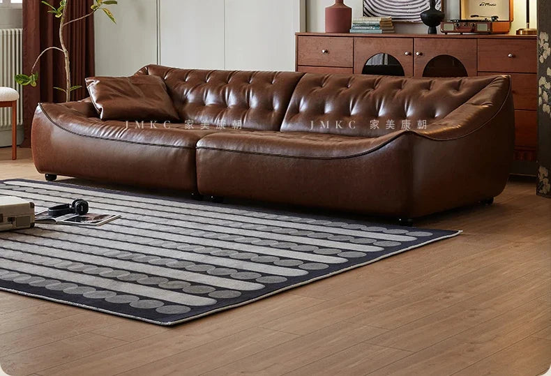 The original bean bag sofa, American retro style, oil wax leather, large sitting, deep, second-hand, first-hand leather, cowhide
