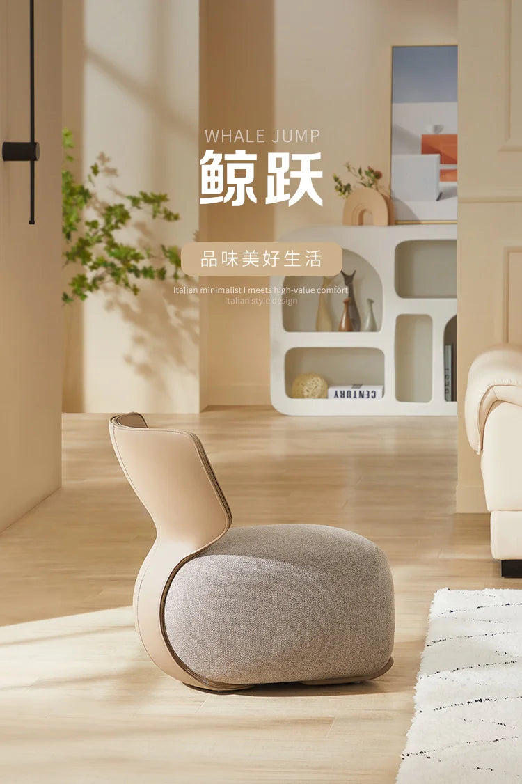 Living Room Balcony Leisure Chair Stool Ottomans Light Luxury Chivas Single Sofa Chair Cream Wind Lazy Furniture Small Chair