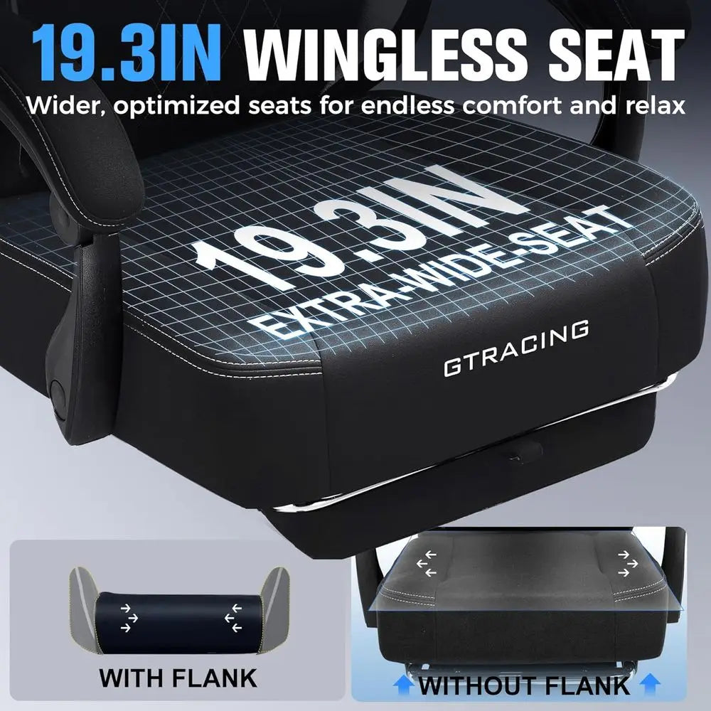 Ergonomic High-Back Desk Chair with Lumbar Support, Pocket Spring Cushion, and Footrest for Big & Tall Gamers