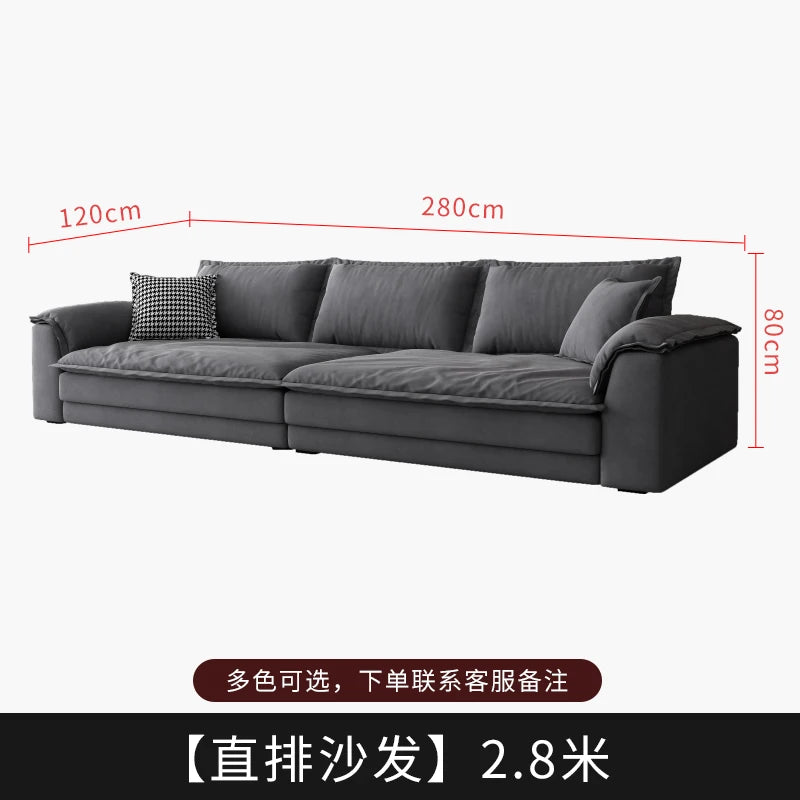 A Minimalist petal retro sofa home living room simple matte fabric corner sofa