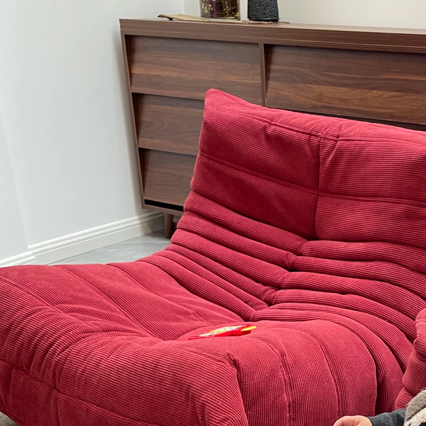 Lounge Bean Bag Chair for Adult Armless Lazy Floor Sofa Fireside Chair for Living Room Gaming Room Bedroom Soft Corduroy Couch